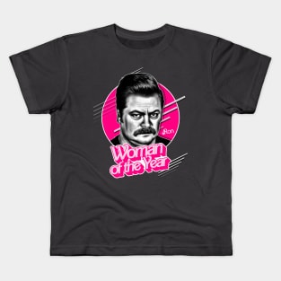 Woman Of The Year - Ron Swanson Kids T-Shirt